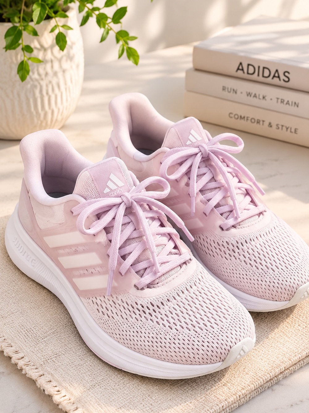 adidas Women's Pastel Pink Mesh Running Shoes